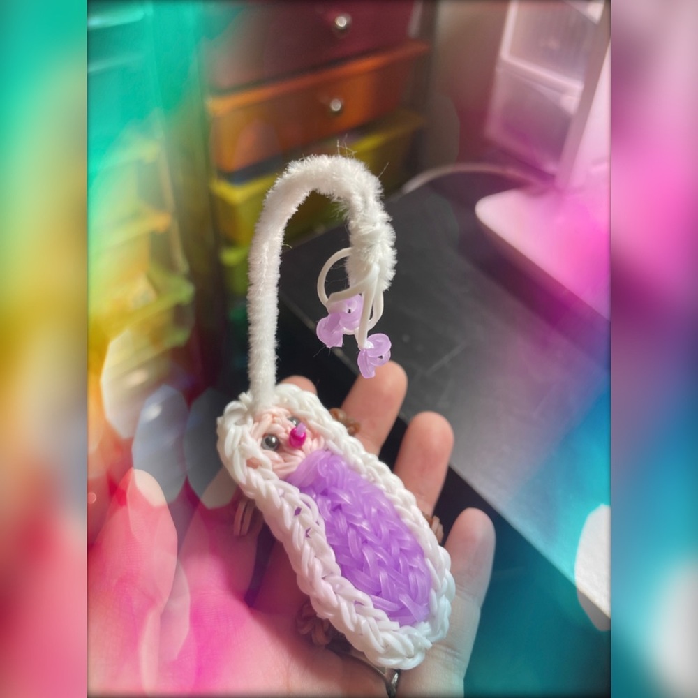 Rainbowloom baby mobile with baby